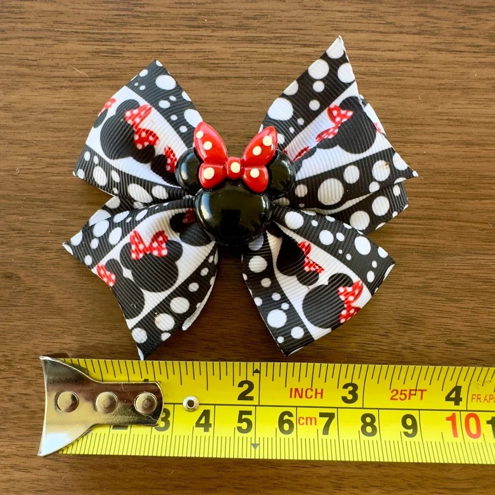 Minnie Mouse Hair Bow on Clip - Handmade by Me